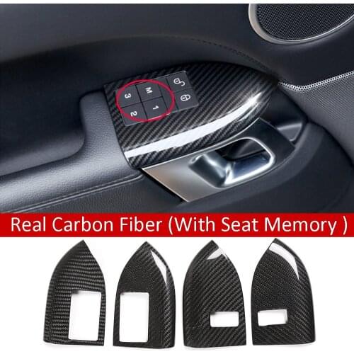 Real Carbon Fiber Child Safety Door Lock Cover For Land Rover Range Rover Sport 2014-2018