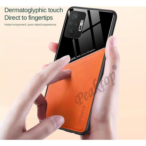 Redmy note10 pro case leather texture car magnetic holder cover for xiaomi redmi note 10 pro soft silicon frame shockproof coque