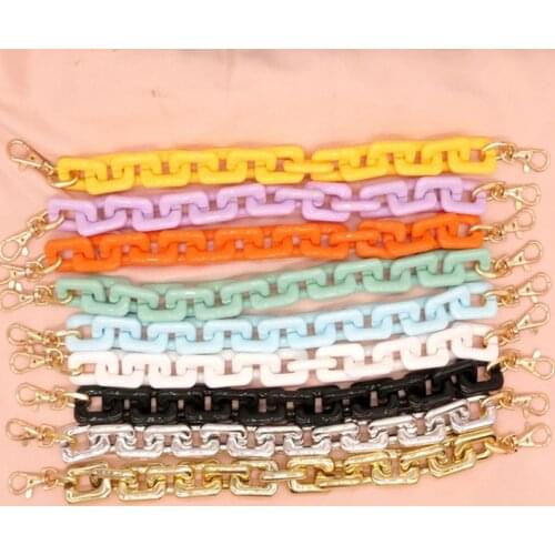 Acrylic Resin Colorful Bag Strap for Shoulder Bag fishbone Handbag Strap Detachable Belts ThickHandle Chain Bag Accessories