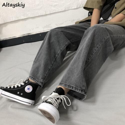 High Waist Jeans Women Retro Japan Style Chic Stylish Solid Ladies Denim Trousers All-match Fall Basic Unisex Oversize 4XL Teens