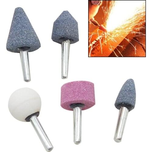 YEODA 5Pcs 3mm Handle Grinding Wheel Flint Grinding Head Grinding And Polishing Electric Grinding Machine Electric Tools