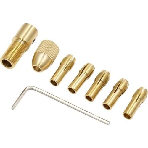 Set Brass Drill Chucks Electric Motor Shaft Mini Chuck Fixture Clamp Small To Drill Bit Micro Chuck Fixing Device