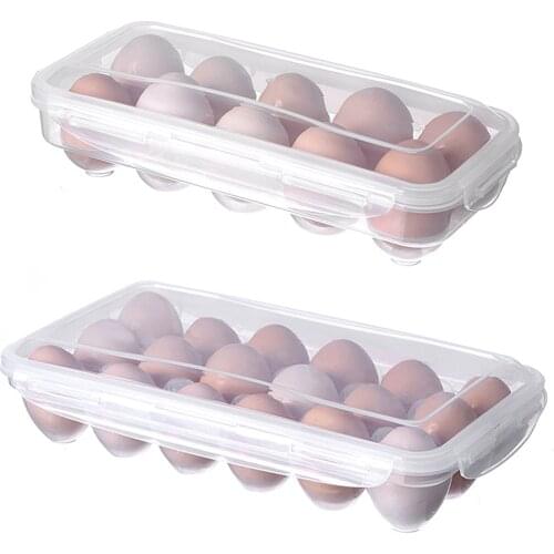 10/18 Grids Egg Storage Box Holder Container Kitchen Fridge Egg Organizer With Lid Egg Tray Refrigerator Egg Fresh-keeping Box