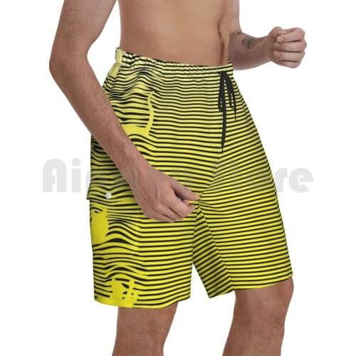 Cat Division-Furry Pleasures White Beach Shorts Men Beach Pants Swim Trunks Cat Cats Music N Roll Soft