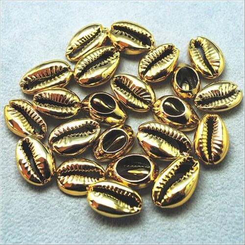 20pcs shell beads spacer beads plated golden silver color size 15-20mm length for charms bracelets making accessories or caps