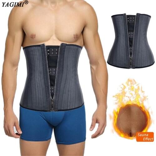 100% Latex Colombian Girdles Slimming Corset for Man Workout Fitness Sauna Sweat Belt 25 Pcs Steel Bones Sheath Shapewear Fajas