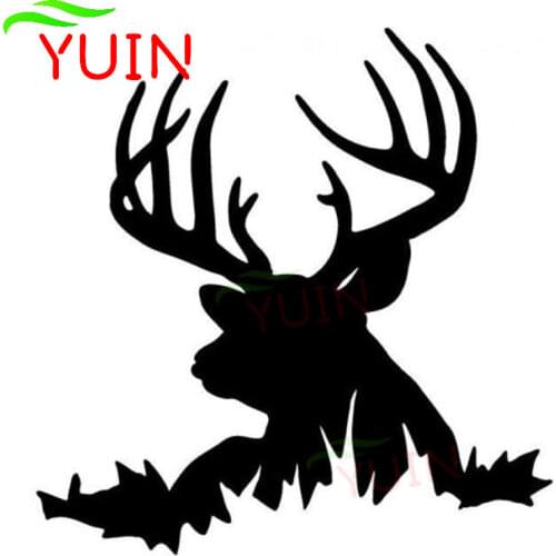 Deer In Grass Car Sticker Hunting Animal Cars Styling Decal PVC Window Bumper Decoration Waterproof Sunscreen Stickers