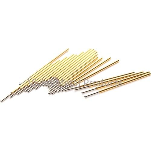 100 PCS Nickel Plated Gold Spring Test Probe For Electrical Test Equipmen PM75-J1 Length 27.8m Head Diameter 0.74mm Power Tool