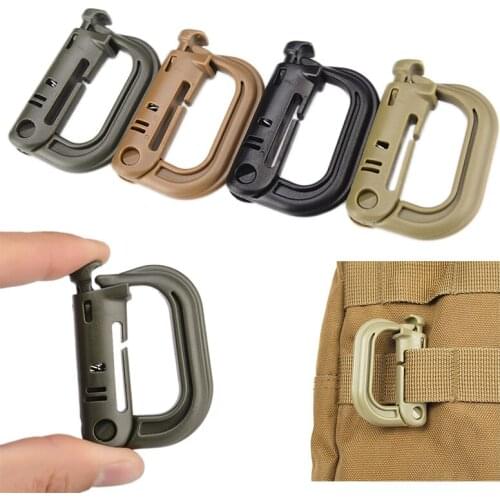 New 1Pcs Climbing Carabiner D-Ring Hanging Buckle Hook Mountaineering Safety Buckle Key Chain Hiking Fishing Equipment
