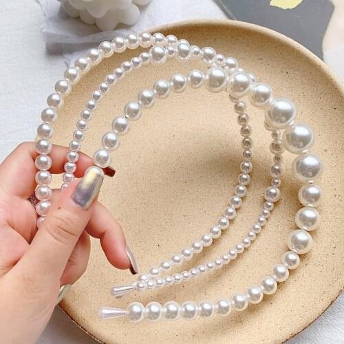 2020 New Women Simple Pearls Headband All-match Hair Bundle Girls Hair Band Fashion Accessories