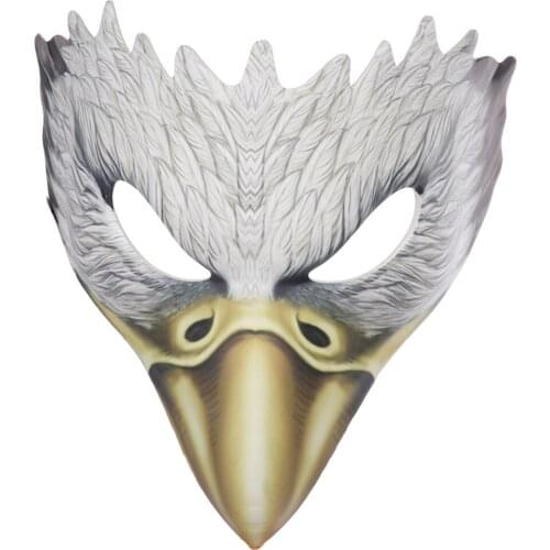 Half Mask White Eagle Mask Pu Leather Eva For Dress Makeup Cosplay Halloween Carnival Party Play Brandish