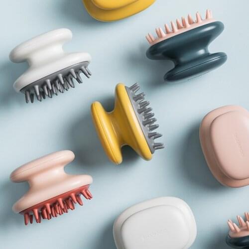 Handheld Abs Scalp Shampoo Massage Brush Washing Shower Hair Comb Mini Head Meridian Massager Haircare Cleaning Tool Bathroom