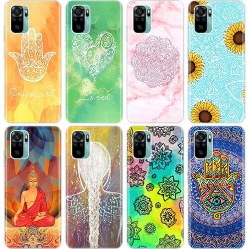 Mandala Chakra Yoga Silicone Phone Case for Xiaomi Redmi Note 10 9 Pro Max 10S 9S 8T 8 8A 9 9A 9C NFC 9T 7 Soft Cover