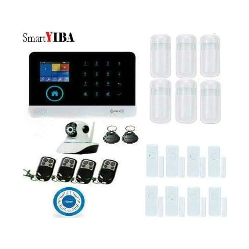 SmartYIBA RU ES PL DE Switchable Wireless Home Security WIFI 4G GPRS GSM Alarm system APP Remote Control RFID burglar alarm