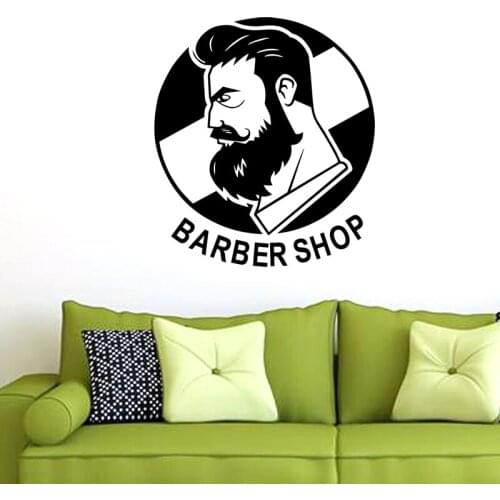 Barber Shop Sticker Customized Chop Bread Decal Posters Vinyl Wall Art Decor Windows Decoration Haircut Shavers Decals