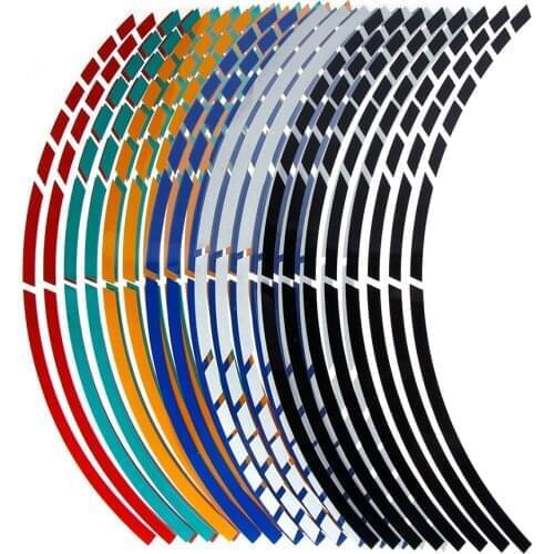 16Pcs 17 "18" Strips Motorcycle Car Wheel Tire Stickers Reflective Rim Tape Motorcycle Car Decals Wheel Decoration