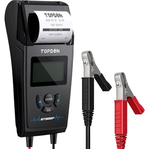 TOPDON BT500P Car Battery Tester with Printer 12V 24V Load Tester vs battery tester bt 300
