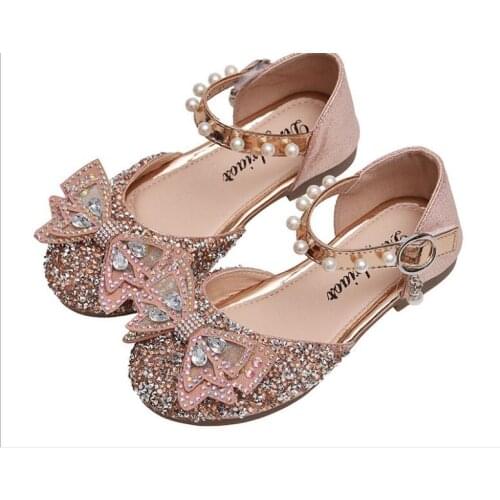 Spring Autumn Girls Shoes Bling Princess Shoes dance Bowtie Children Flats Kids Shallow Shoes Baby Single Shoes Girls sandals