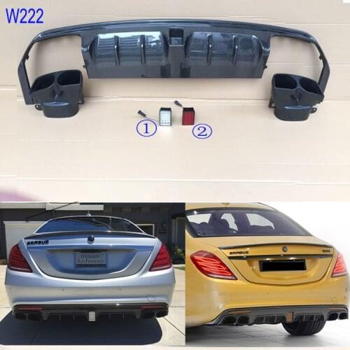 W222 Rear diffuser for S63 S65 facelift to B800 B600 style with muffler tips 2014~2016year