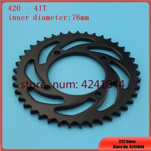 Black 420 41 T Tooth 76mm steel Rear chain Sprocket for 110cc 125cc 140cc 150cc Pit Dirt Bike ATV Quad Scooter Motorcycle