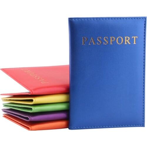 PU Leather Women Cute Passport Cover Travel Passport Protector Case With Credit Card Holder Wallet for Boys Men