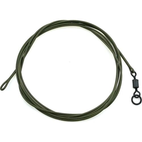 1m 30lb Carp Fishing Ready Tied Hook Link Leader With Spinner Quick Change Swivel Coated Braid Uncoated Line For Hair Rigs