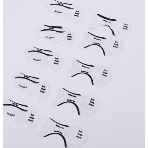 10pcs Eyeliner Stencil Fish Tail Double Wing Eyeliner Models Template Eyebrows