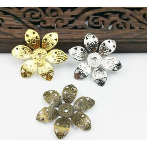 20pcs 32mm Filigree flower Wraps Metal Charms For Embellishment Scrapbook DIY Jewelry Metal Craft Wraps