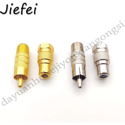 3Pcs RCA Male / Female to F Male / Female Coax Jack Plug Adapter Connector RCA F-Type Jack Audio Cable Coupler Converter For TV