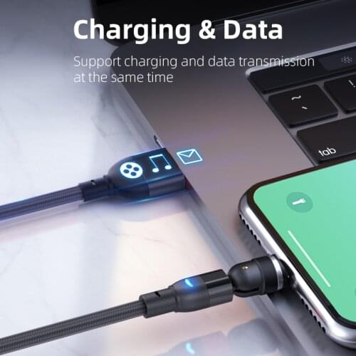 3A Fast Magnetic charge Cables support charging and data transfer Nylon Braided transferring cable for IOS type c micro devices