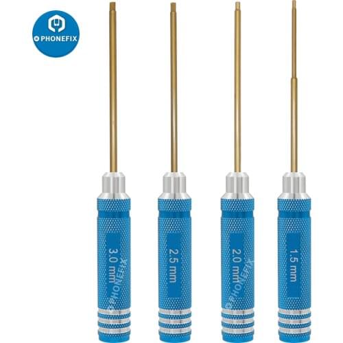 4pcs Hex Screw Driver Set 1.5/2/ 2.5/3mm Hexagon Screwdriver RC Tool Kit for Multi-Axis FPV Racing Drone RC Helicopter DIY Hobby