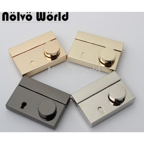 5-20sets 4 colors 53*38mm gun black rectangle shaped press lock for suitcase metal clasp handbag component