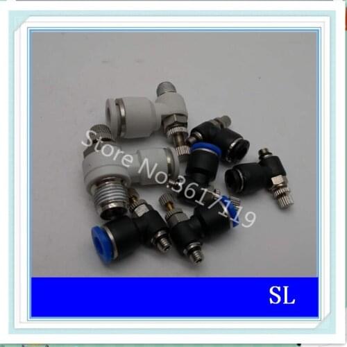 50pcs/lot SL6-M6 Pneumatic quick connector throttle valve