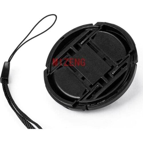 52 55 58 62 67 72 77 mm Center Pinch Snap-on Front Lens Cap Hood Cover protector with Strap for tamron camera dslr