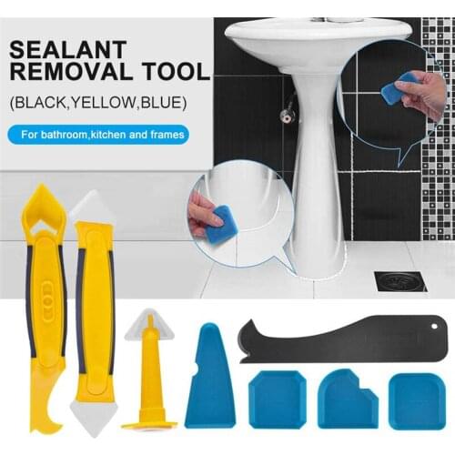 8 Pcs Silicone Caulking Finisher Tool Kit Grout Sealant Remover Tool Set Smooth Scraper for Bathroom Kitchen Room Floor Corner
