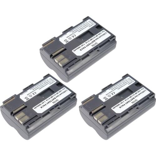 3Pcs 1.8Ah BP-511A BP 511A BP511A BP-511 Battery for Canon EOS 300D 10D 20D 30D 40D 50D D30 D60 5D G6 OS 30D 40D G1 Pro 1 PV130