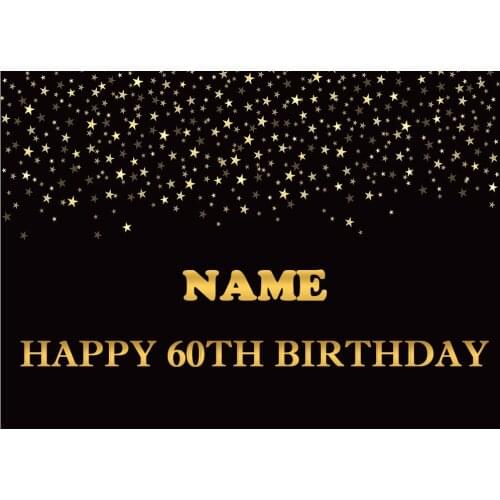 BEIPOTO Black backdrop Gold stars adults party banner poster custom background photo studio booth props table dessert B-472