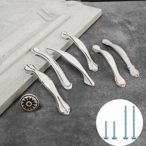 Fuji White Simple Wardrobe Window Handle Hardware Handle European Handle Aluminum Handle