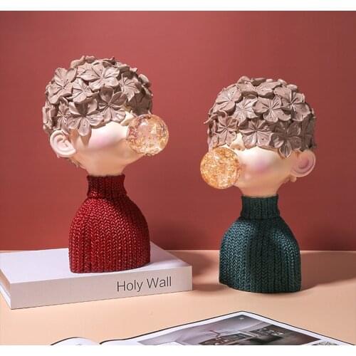 Europese Creatieve Blazen Bubble Boy Ambachten Karakter Sculptuur Desktop Decoratie Moderne Woonkamer