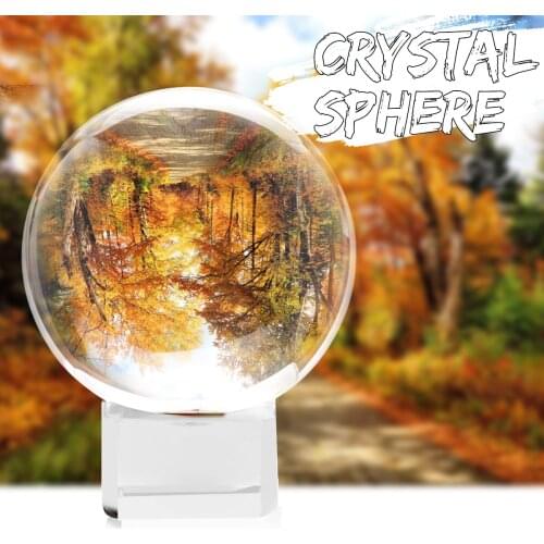 Crystal ball with stand 50/80mm 2" K9 clear glass crystal ball photo crystal lens ball mirror background decoration