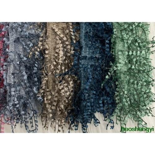 Spot Galaxy Cashmere, Fancy Pine Needle Tassel Velvet Spring / Summer Fashion Womens Plush Fabric