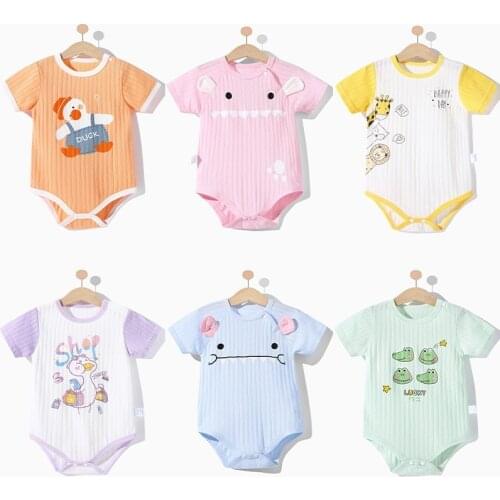 Baby Twins Clothes Baby Girl Rompers Newborn Cotton Onesie Infant Boy Soft Short Sleeve Jumpsuit Toddler Summer Clothing 0-2y