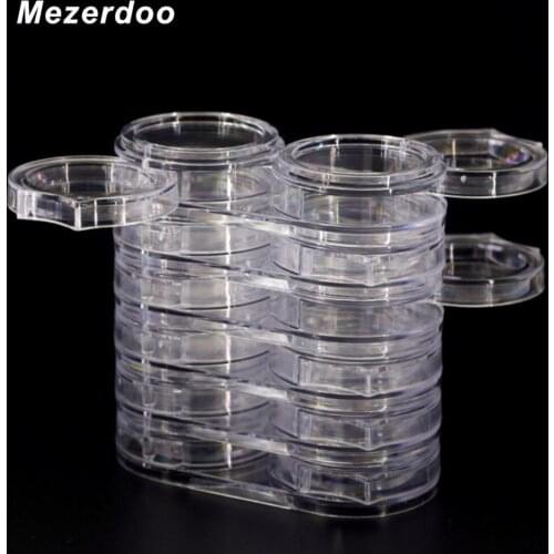 Mezerdoo Nail Art Tools Powder Rhinestone Empty Storage Pot Box Case 6 Layer 12 Grid Removable Plastic Nail Art Organizer M06