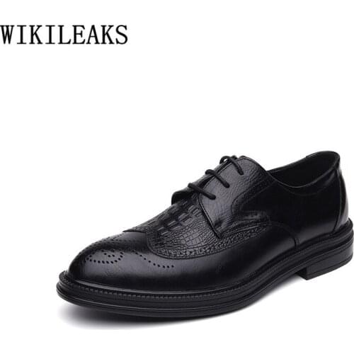 Brown Dress Coiffeur Formal Shoes Men Wedding Dress Brogue Shoes Men Office 2021 Men Dress Shoes Leather Italian Zapatos Hombre