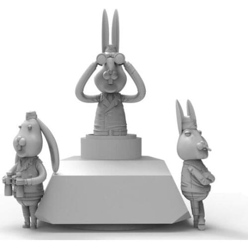 1/35 Resin Model Building Kit Figure Cartoon rabbit (NOT INCLUDE BASE)