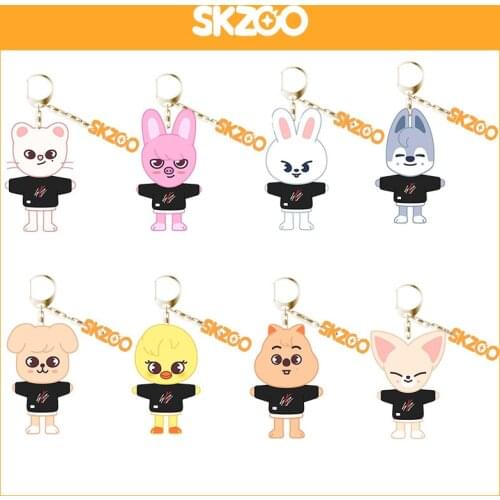 New Korea Group KPOP Straykids Cartoon Skzoo Concert With The Same Transparent Keychain Pendant D-shapedkeychain Peripheral