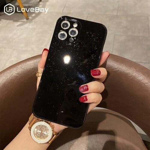 Solid Color Glitter Glossy Phone Case For iPhone 11 12 Pro Max X XR XS Max Mini 7 8 6 Plus SE 2020 Soft TPU Shockproof Bumper