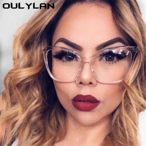 Oulylan Blue Light Blocking Glasses Frame Women Sexy Cat Eye Eyeglasses Frames Optical Prescription Glasses Clear Spectacle