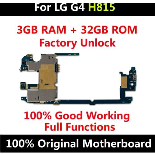 For LG G4 H815 32GB Original Motherboard Factory Unlock Mainboard With Full Chips Android OS System Logic Board Tested Good