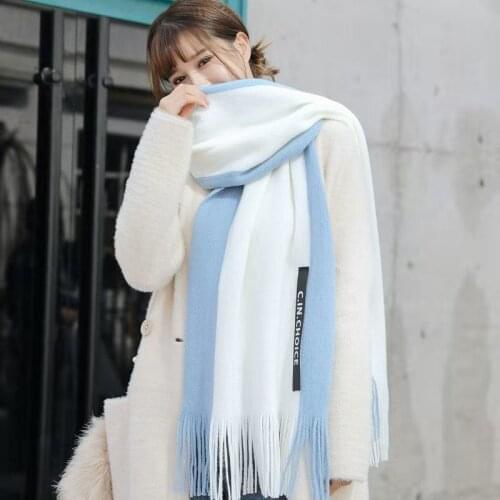 Wild Student Cute Thickening Couple Models Ins Girls Wool Scarf Winter Scarf Female Autumn And Winter Korean Version Foulard
